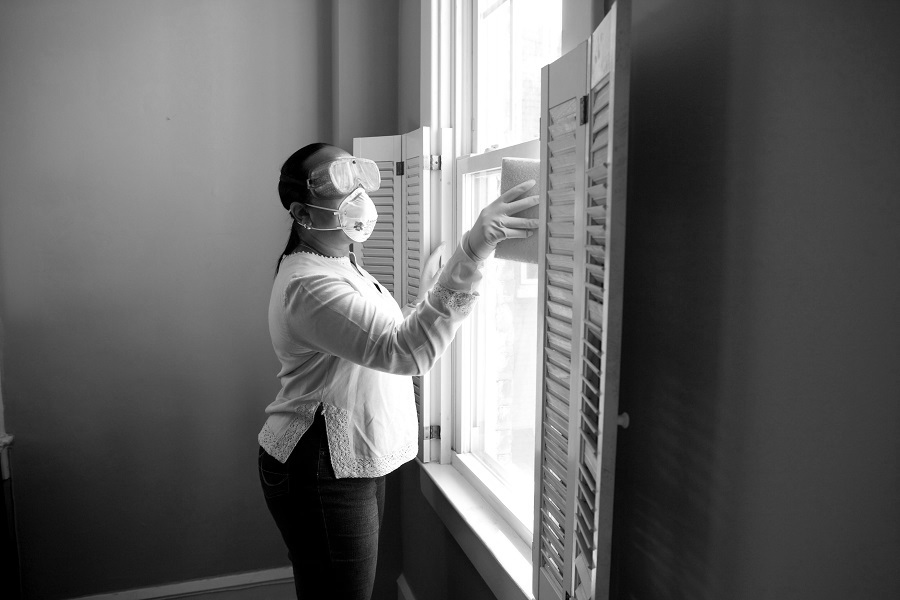 Woman cleaning